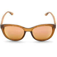 North Beach Safina Crystal Brown/Brown-Gold Mirror Polarised Women's Sunglasses