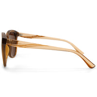 North Beach Safina Crystal Brown/Brown-Gold Mirror Polarised Women's Sunglasses