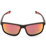 North Beach Tako Matte Black/Red Mirror Unisex Polarised Sunglasses