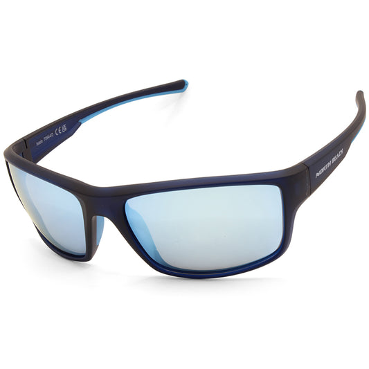 North Beach Isaza Matte Crystal Black/Blue Mirror Polarised Unisex Sunglasses