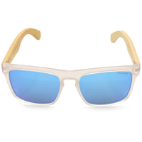 North Beach Comber Matte Crystal/Ice Blue Mirror Polarised Unisex Sunglasses 70716
