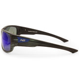 North Beach Quinn Crystal Black Stripe/Blue Mirror Polarised Unisex Sunglasses