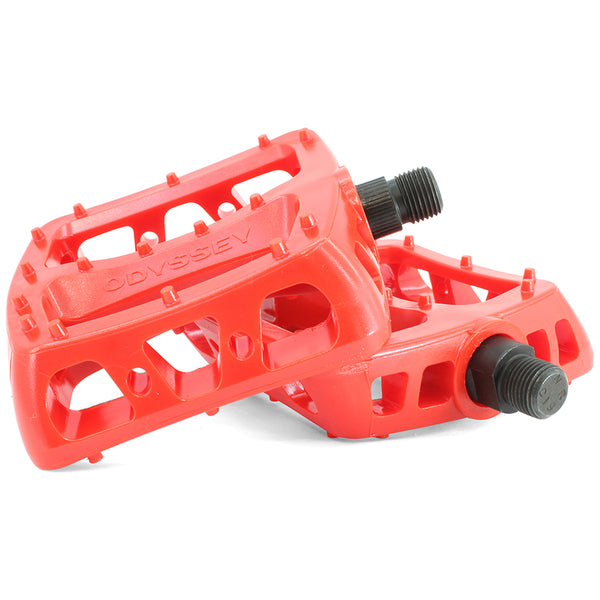 Odyssey PC Twisted Tie-Dye BMX Bike Bicycle Pedal Set Bright Red