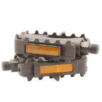 Black Heavy Duty Plastic Mountain Bike Pedals Bike MTB Pedals 9/16-Inch Thread
