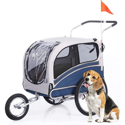 ProSeries Blue 40kg Capacity Bicycle Dog and Pet Trailer and Jogger Combo