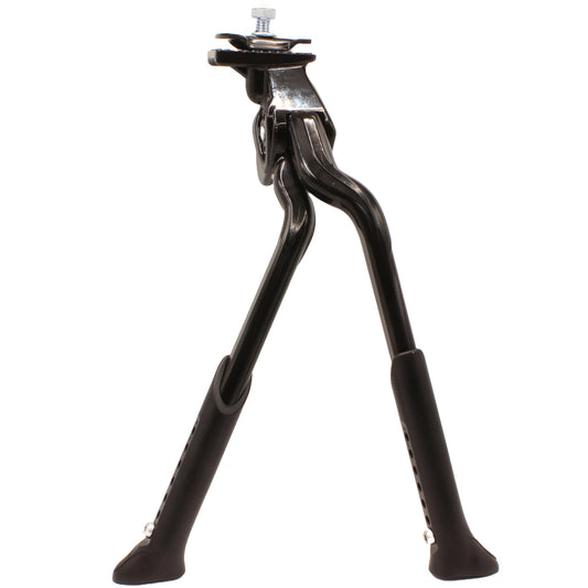 Black Double Leg Centre Mount Adjustable Bicycle Kickstand Suits 24-28 Inch Bikes