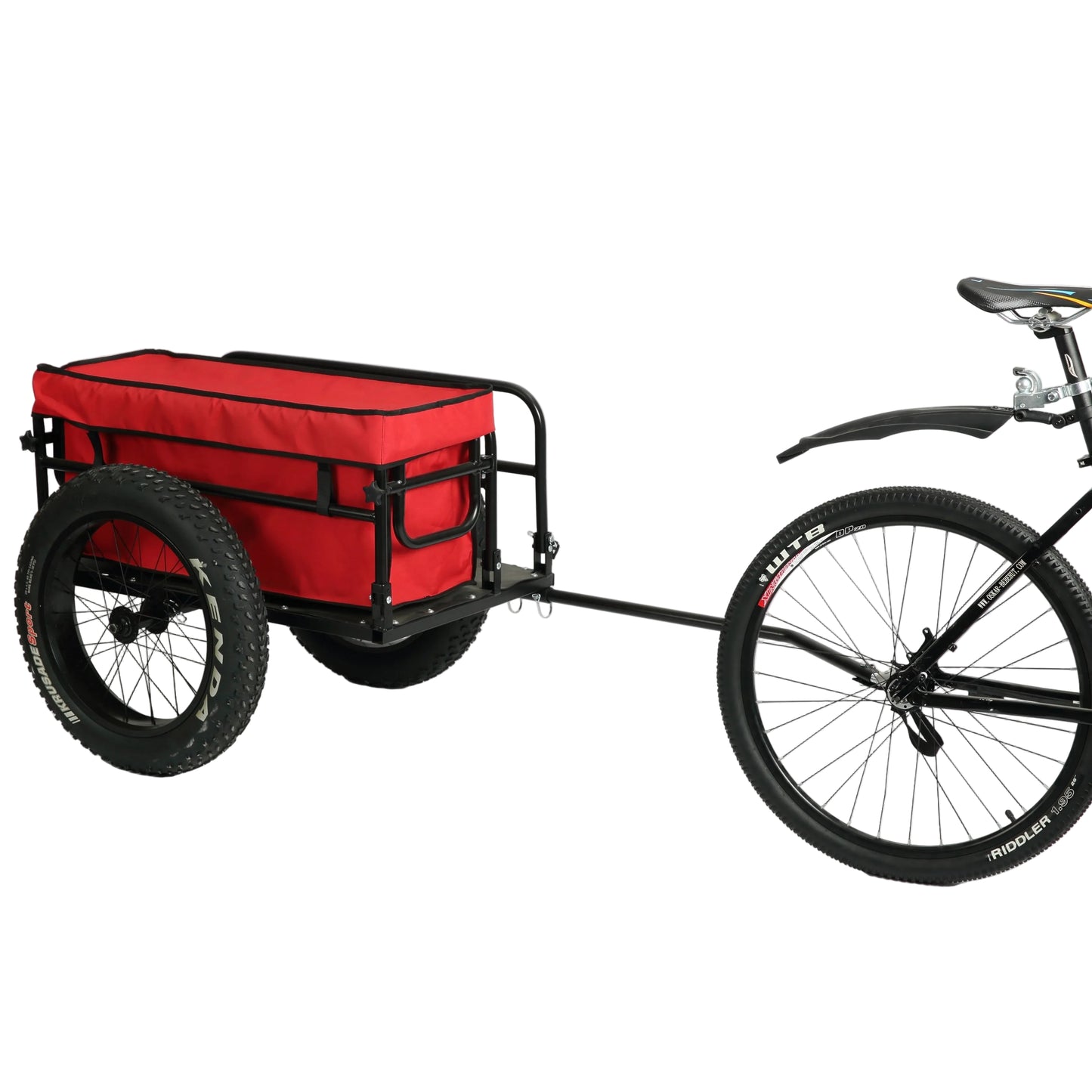 Proseries Red 2-in-1 Fat Wheel Bike Cargo Trailer and Beach Trolley