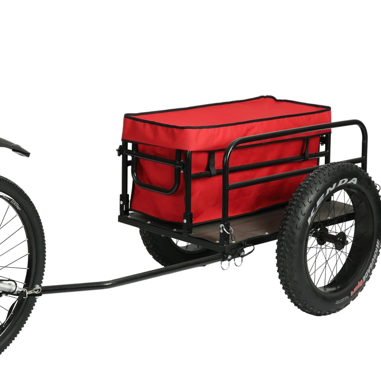 Proseries Red 2-in-1 Fat Wheel Bike Cargo Trailer and Beach Trolley