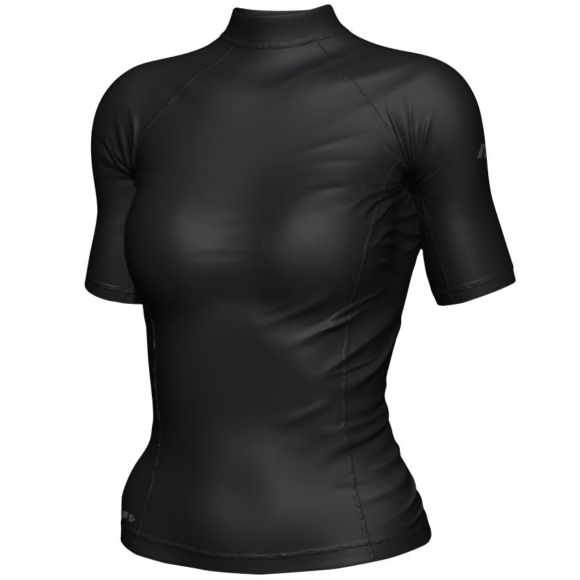 Mirage Womens Short Sleeve Lycra Rash Shirt Top (Black)