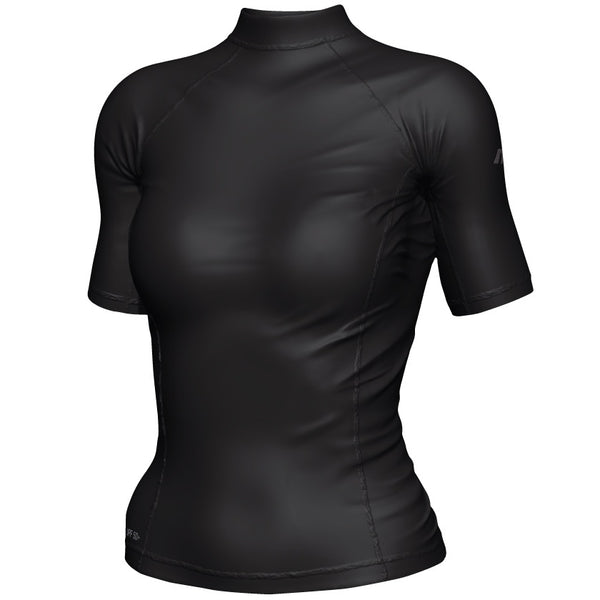 Mirage Womens Short Sleeve Lycra Rash Shirt Top (Black)