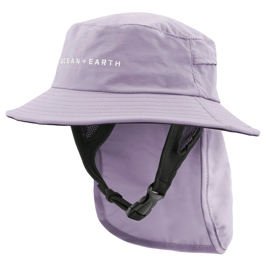 Ocean & Earth Bingin Youth 56cm Soft Peak Surf Hat with Chin Strap (Pale Lilac)