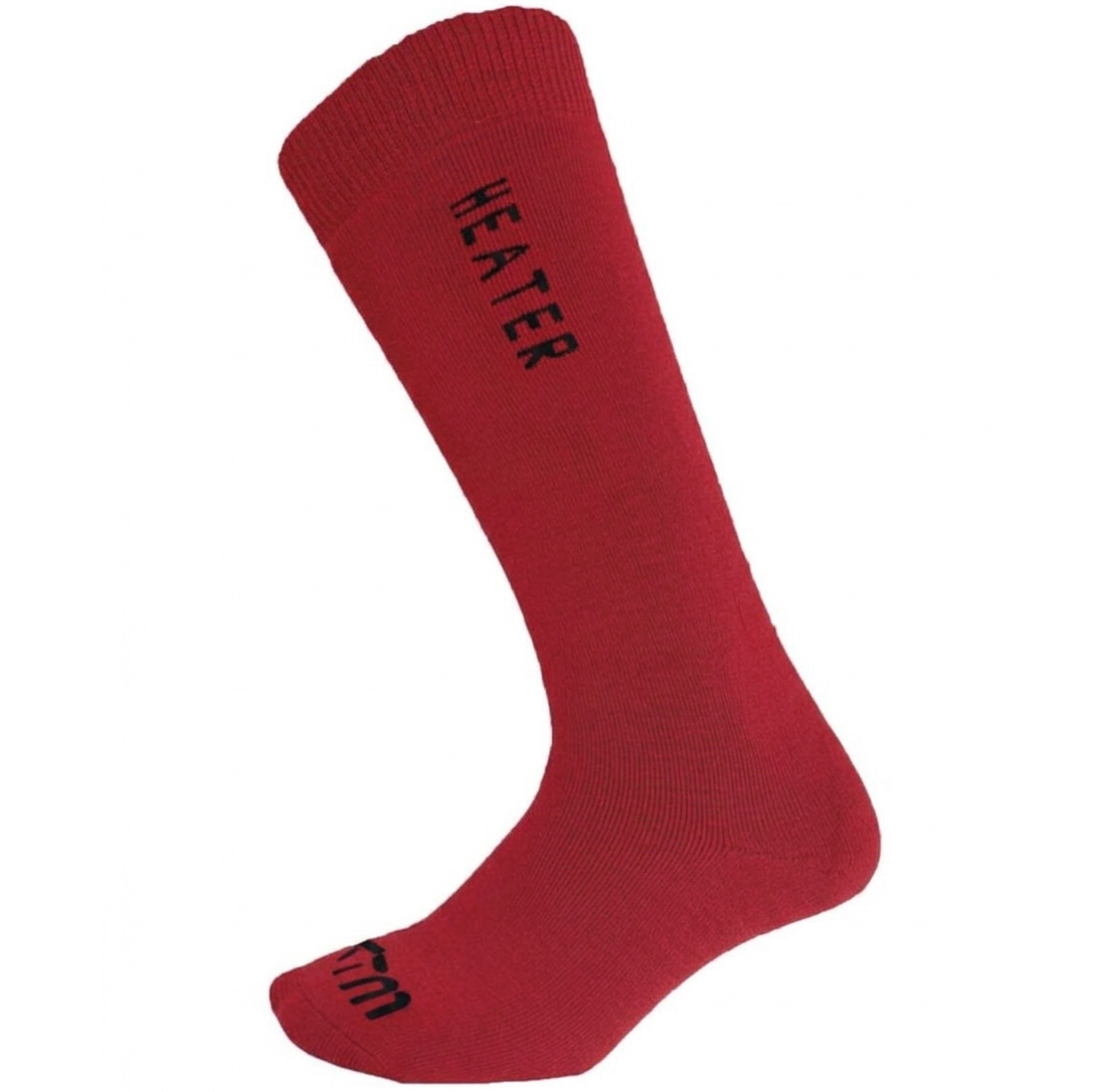 XTM Heater Kids Thermal Wool Blend Snow Socks (Red)