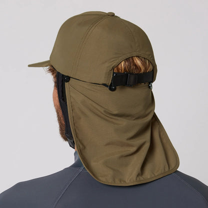 Ocean & Earth Bingin Strapback Adjustable Cap with Flap and Chin Strap - Olive