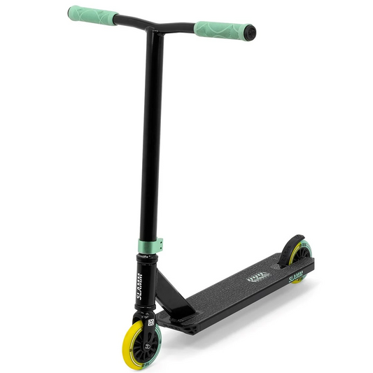 Slamm Classic Mini Pro Beginner Kids Kick Scooter (Black/Green)