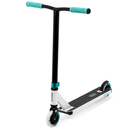 Slamm Classic Mini Pro Beginner Kids Kick Scooter (White/Mint)