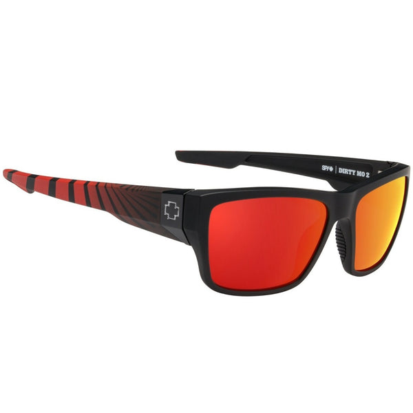 Spy Dirty Mo 2 Matte Black Red Burst Red Spectra Mirror Polarised Sunglasses