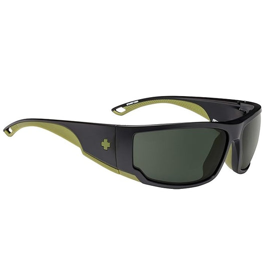 Spy Tackle Matte Black Olive Happy Grey Green Polarised Sunglasses