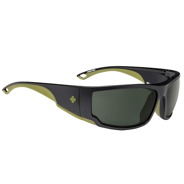 Spy Tackle Matte Black Olive Happy Grey Green Polarised Sunglasses