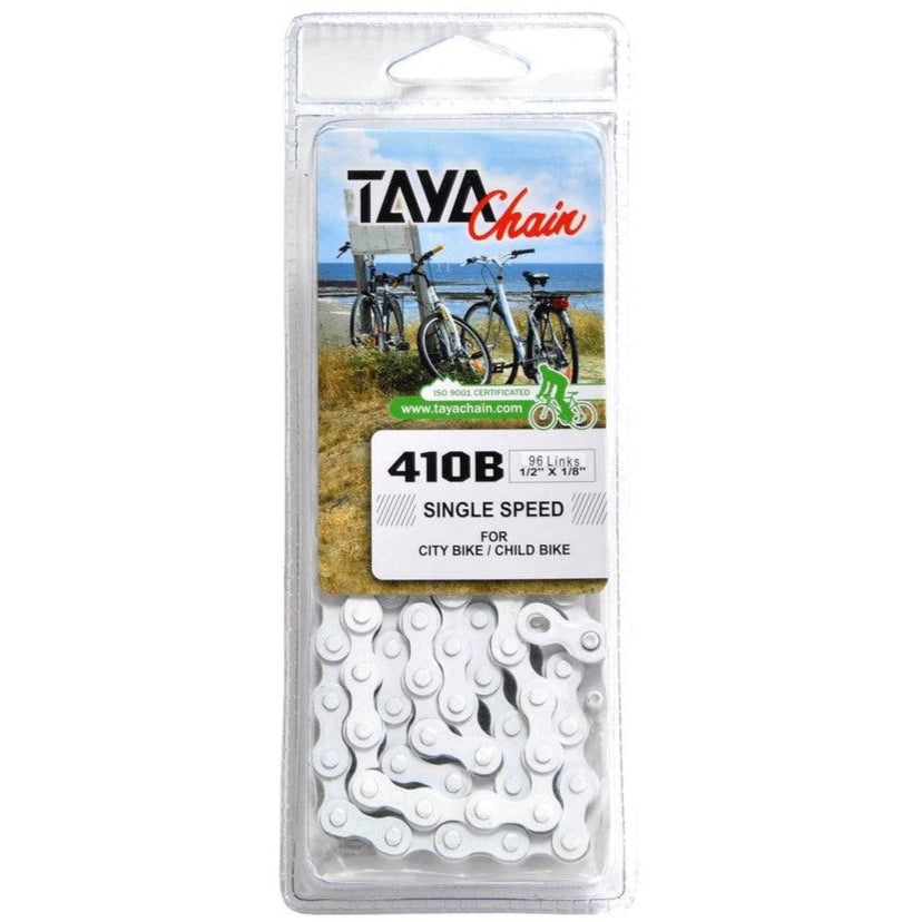 Taya 410B Single Speed City/Kids Bike Chain 96 Links 1/2" x 1/8" (White)