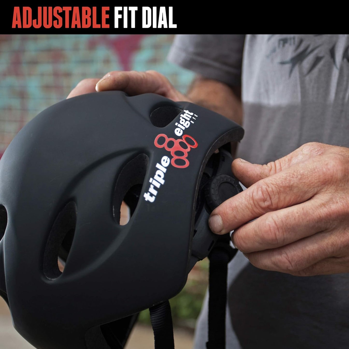 Triple 8 Compass Sweatsaver Bike Helmet with Size Adjustment Dial (Gunmetal Rubber)