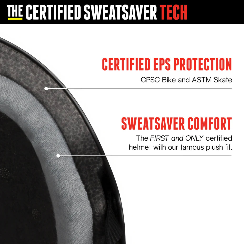 Triple 8 The Certified Sweatsaver Skate and Bike Helmet (Carbon Grey)