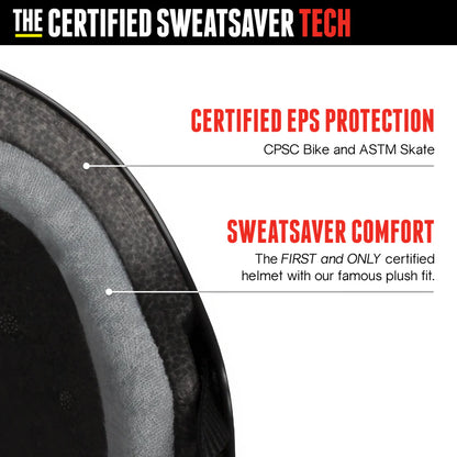 Triple 8 The Certified Sweatsaver Skate and Bike Helmet (Carbon Grey)