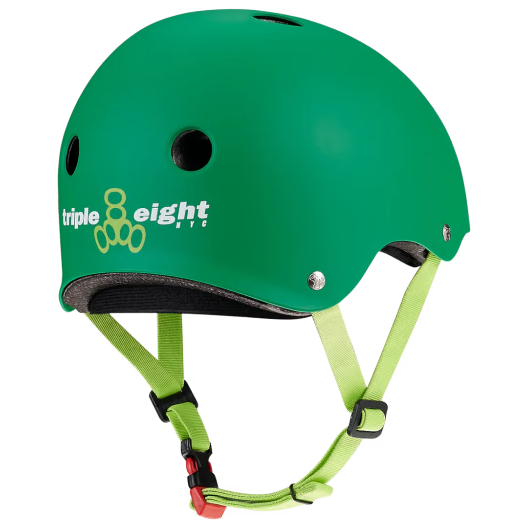 Triple 8 The Certified Sweatsaver Skate and Bike Helmet (Kelly Green Matte)