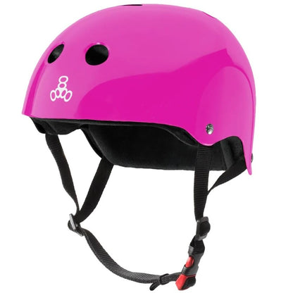 Triple 8 The Certified Sweatsaver Skate and Bike Helmet (Pink Gloss)