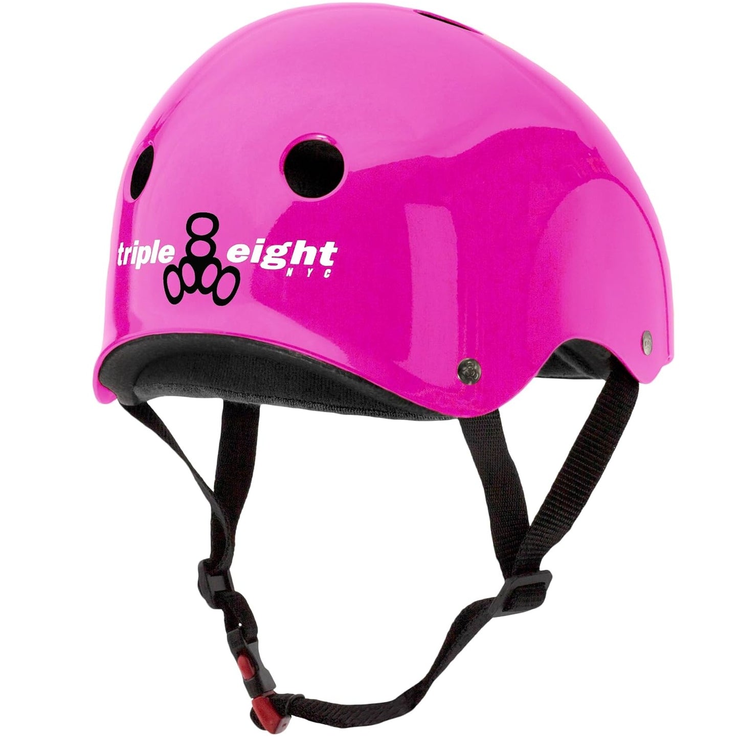 Triple 8 The Certified Sweatsaver Skate and Bike Helmet (Pink Gloss)