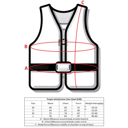 Riders Inc Tropic Pink Junior/Girls Neoprene Life Jacket Buoyancy Flotation Vest