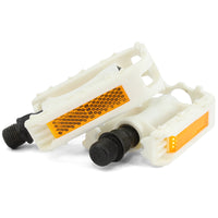 White Plastic Replacement Kids Bike Pedals for 12-16" Bikes 9/16" Thread