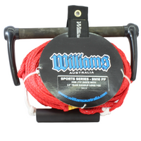 Williams Water Ski or Kneeboard Rope with Suede Handle (Red)
