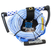 Williams 23m Water Ski Rope & Handle Long Vee with Float Blue/White