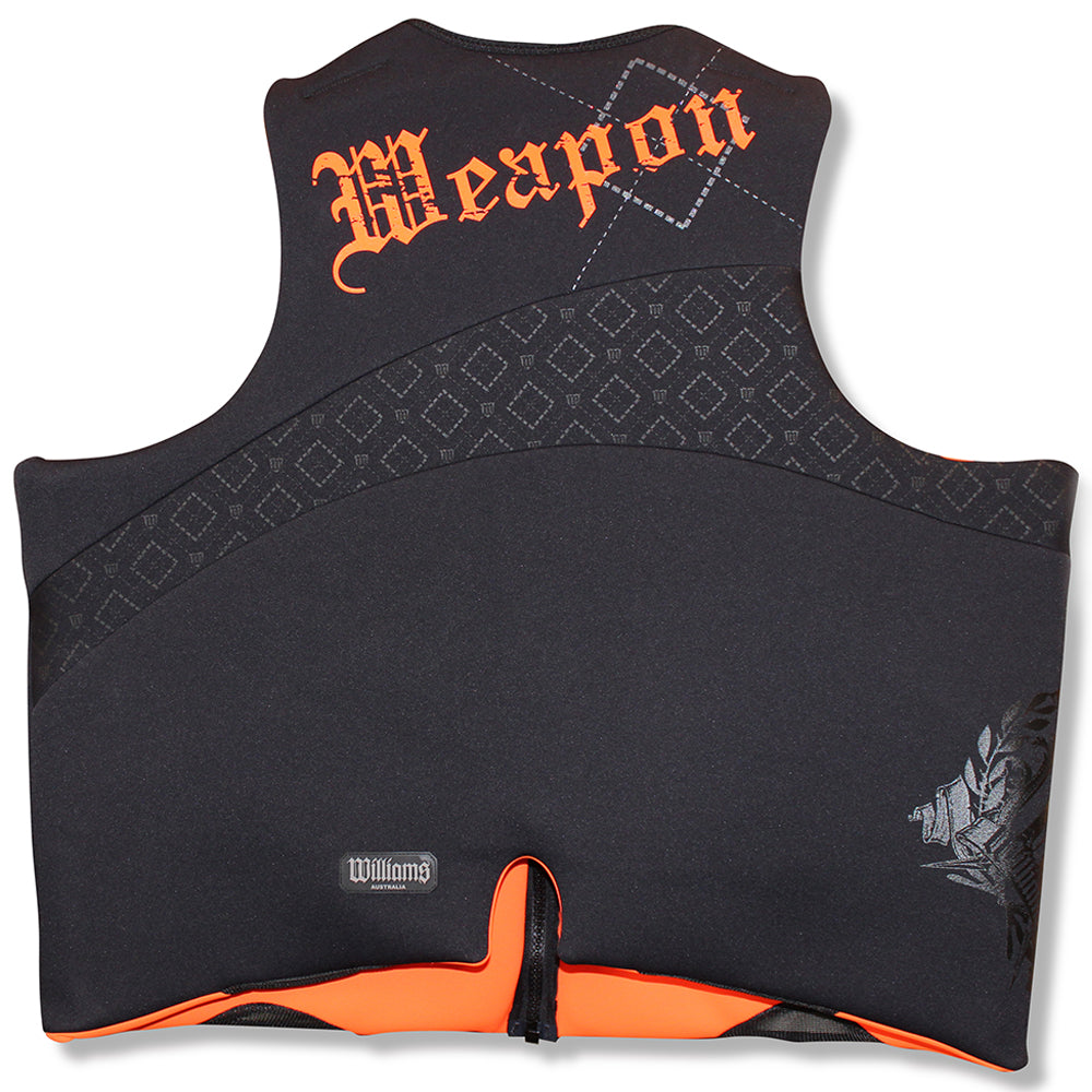 Weapon Super Size 7XL-8XL Neoprene PFD Buoyancy Life Vest Jacket Black/Orange