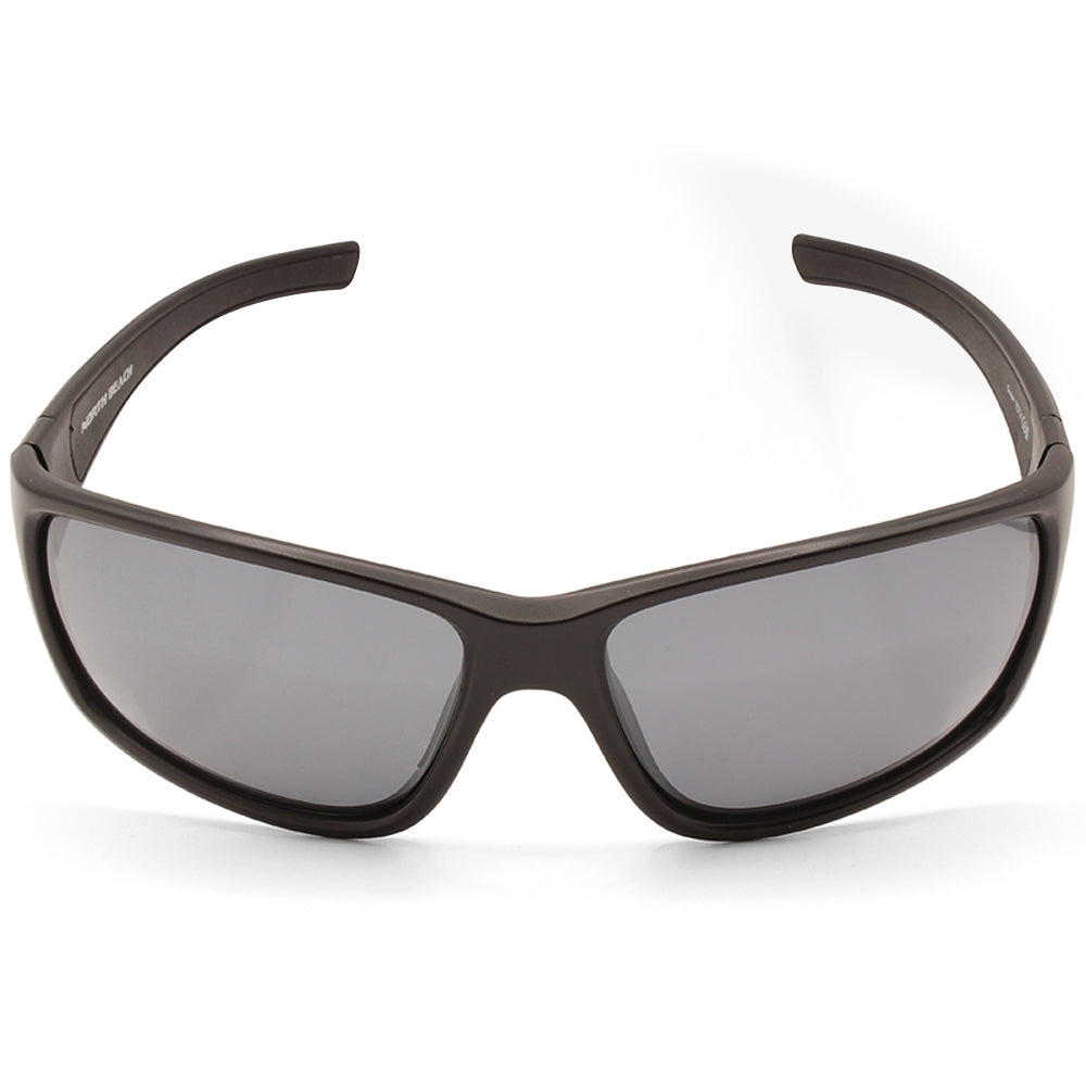 North Beach Gooper Satin Black/Grey Flash Mirror Men's Polarised Sunglasses