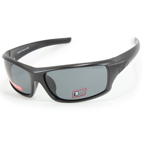 Dirty Dog Clank Satin Black/Grey Polarised Men's Sports Sunglasses 53735