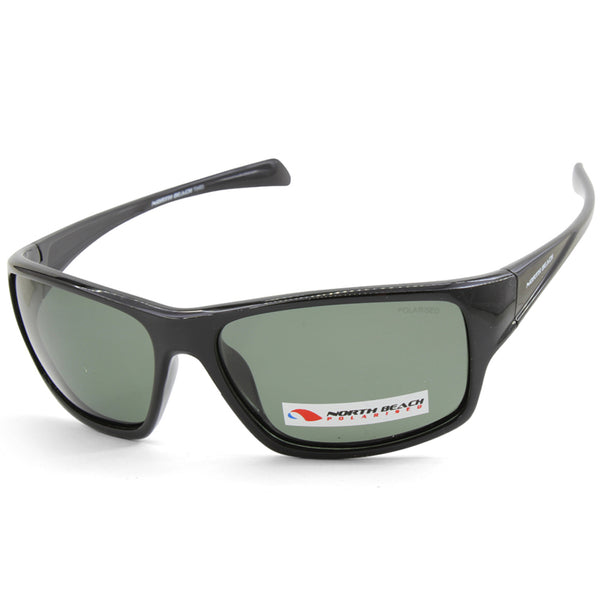 North Beach Sunfish 70483 Black Gloss/Grey Polarised Mens Sunglasses