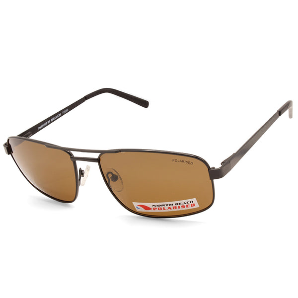 North Beach Baleen Satin Black/Brown Men's Polarised Sunglasses 70698