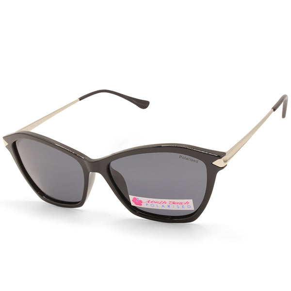 North Beach Mahine Shiny Black/Smoke Womens Polarised Sunglasses 70660