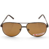 North Beach Fugu Satin Black/Brown Unisex Polarised Pilot Sunglasses 70696