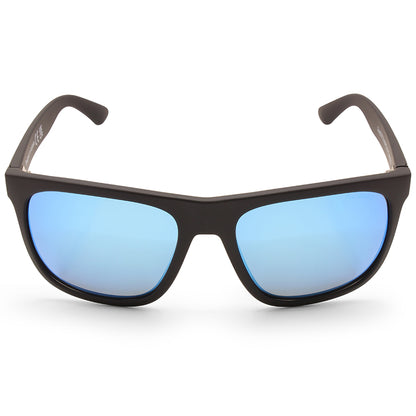Dirty Dog Quag Satin Satin Black/Ice Blue Mirror Unisex Polarised Sunglasses