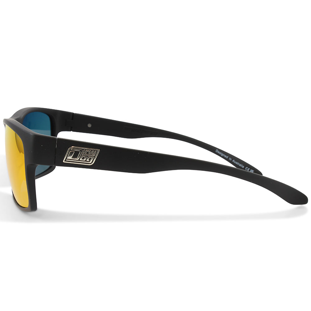 Dirty Dog Furnace Satin Black/Red Fusion Mirror Polarised Unisex Sunglasses