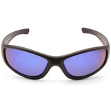 Dirty Dog Buzzer Satin Satin Black/Blue Mirror Men's Polarised Sunglasses 53733