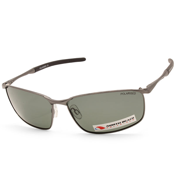 North Beach Tilapia Matte Gunmetal/Green Polarised Men's Metal Sunglasses 70474