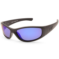 Dirty Dog Buzzer Satin Satin Black/Blue Mirror Men's Polarised Sunglasses 53733