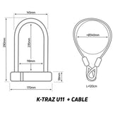 Zefal K-Traz U11 Keyed Bike U-Lock With 120cm Steel Cable