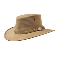 Barmah Foldaway Suede Wide Brim Bush Hat Hickory - Sizes S-XXL