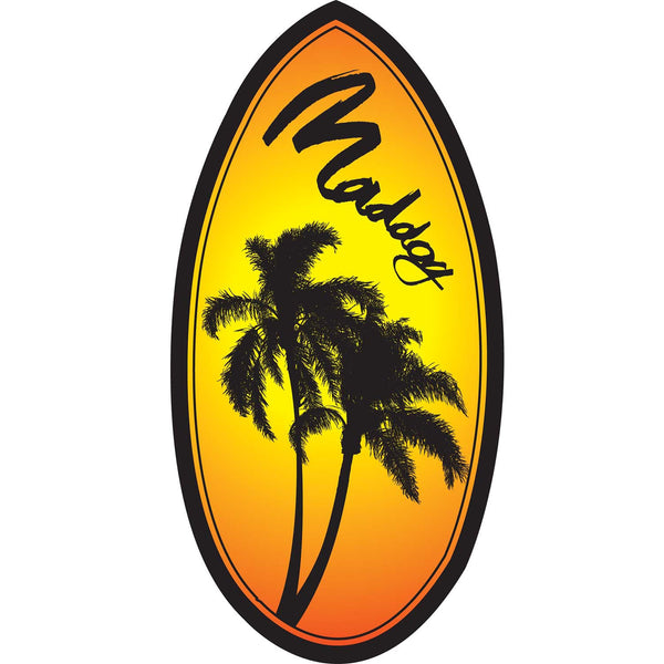 Maddog Wedge Plywood Skim Board 37" Inch Yellow Brown Palm Pattern