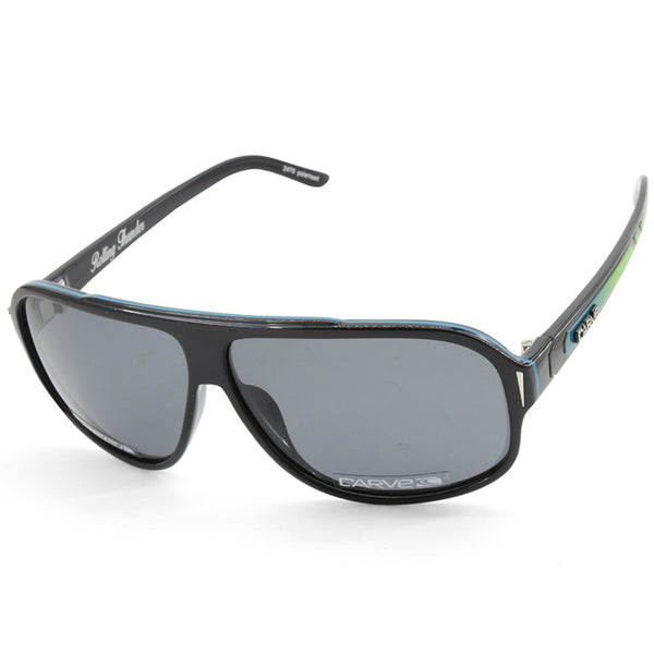 Carve Rolling Thunder Black Blue Gloss/Grey Polarised Mens Sunglasses