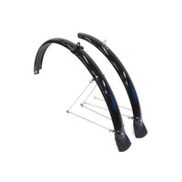 Flinger Black Plastic Front and Rear Bike Mudguard Set for 26 Inch